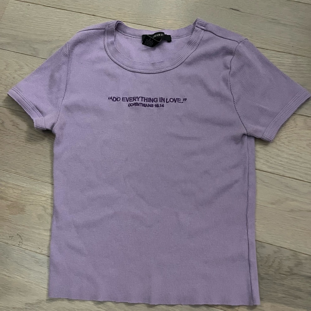 Purple Ribbed Women's Top